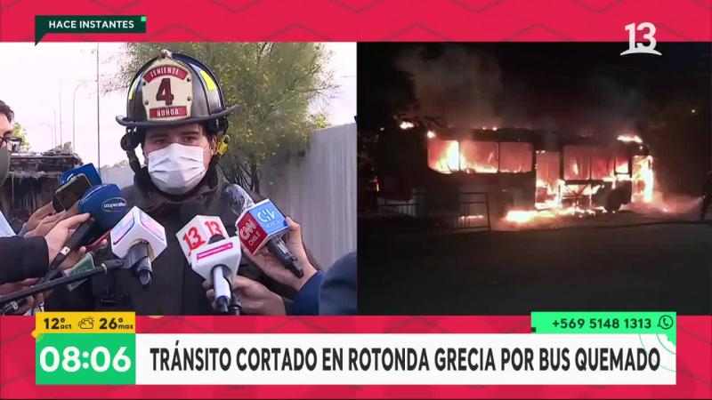 Bus RED fue quemado en la comuna de Macúl