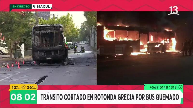 Bus RED fue quemado en la comuna de Macúl