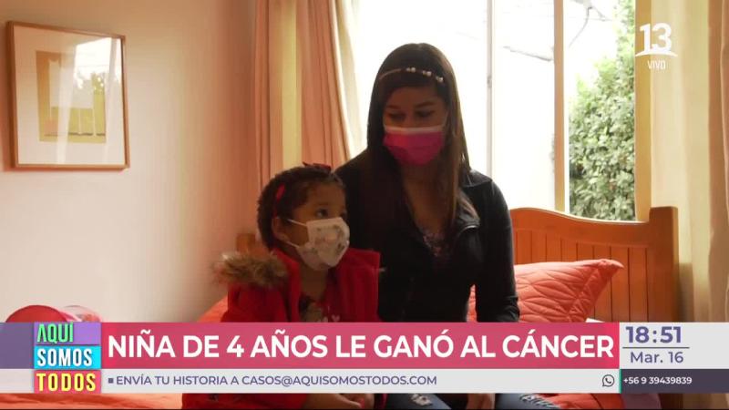 La pequeña Ashly de cuatro años logró vencer al cáncer