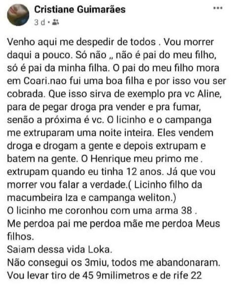 Post de Cristiane Carvalho Guimaraes