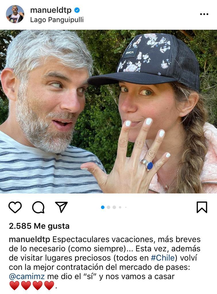Manuel de Tezanos se casa: pidió matrimonio durante sus vacaciones