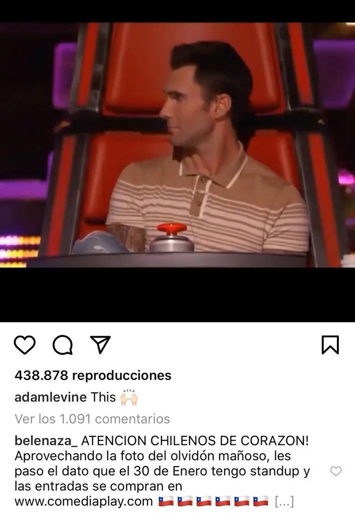 Belén Mora aprovecha trolleo a Adam Levine para promocionar shows