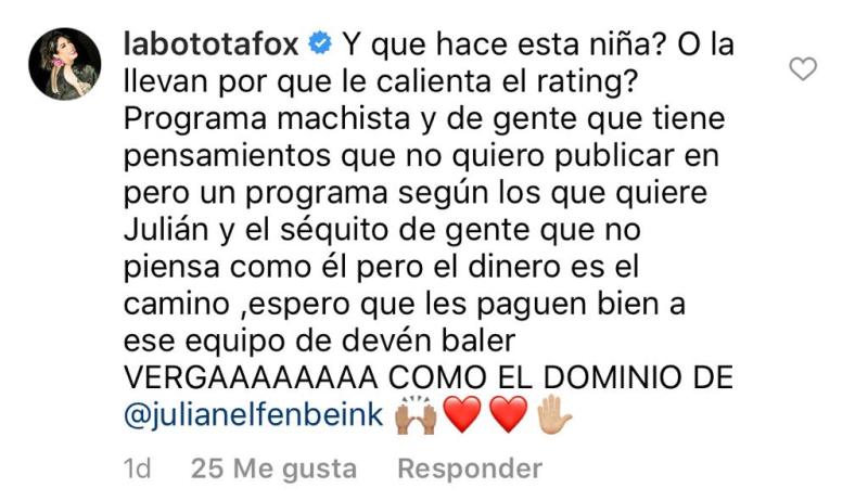 Botota Fox se lanza en contra de Francisca Undurraga