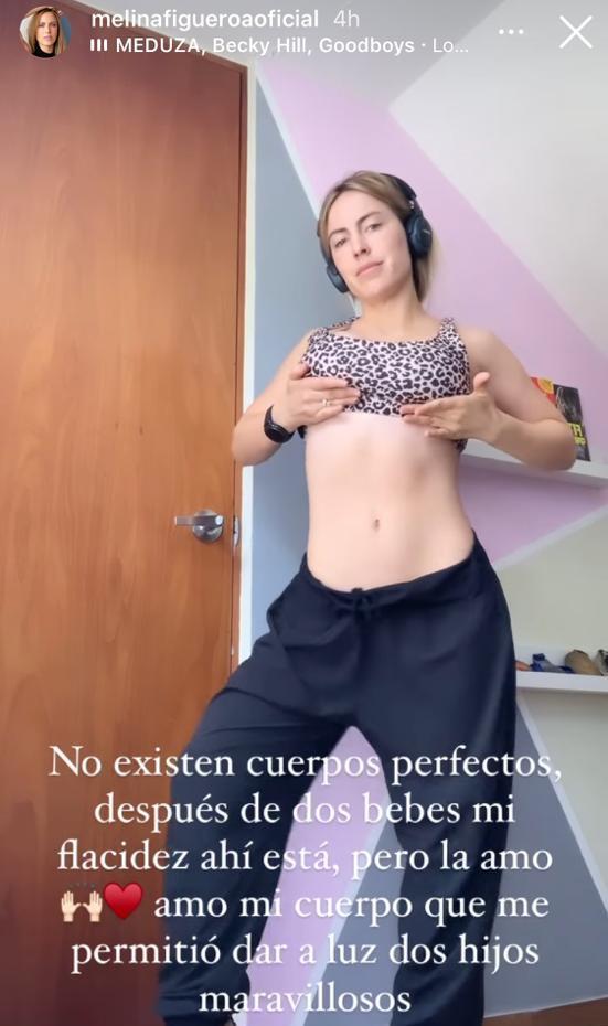 Melina Figueroa muestra su vientre actual luego de tener 2 hijos