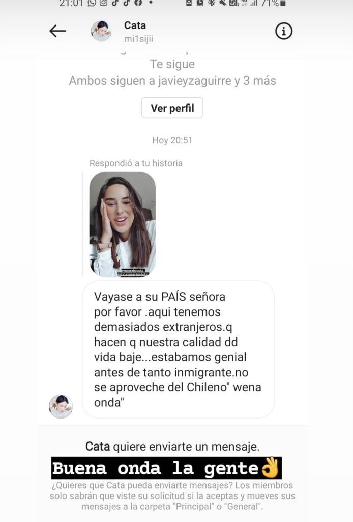 El feo comentario que recibió Melina Noto por su trabajo en Chile