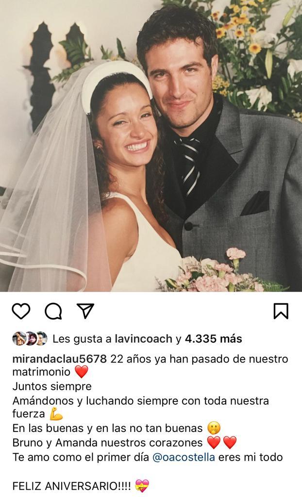 Claudia Miranda y Omar Costella celebran 22 años de matrimonio