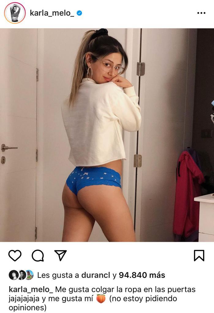“Me gusta a mí”: Karla Melo impacta con foto en ropa interior