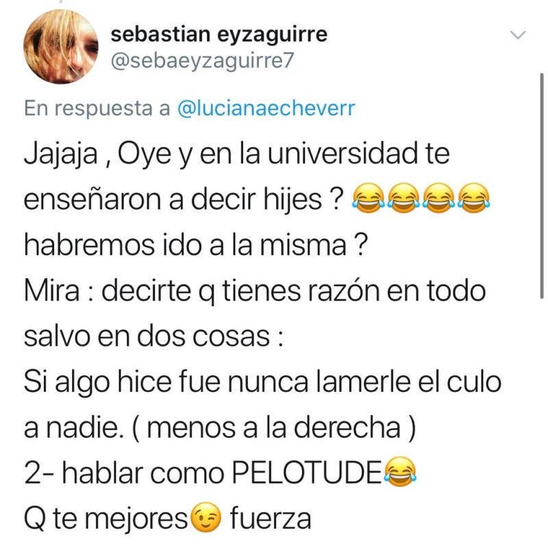 La polémica sin filtro entre Luciana Echeverría y Sebastián Eyzaguirre