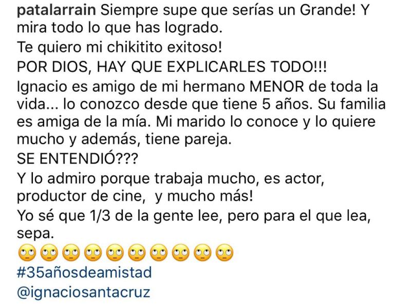 “Esa postura es de pareja”: Pata Larraín desata confusión por foto con amigo