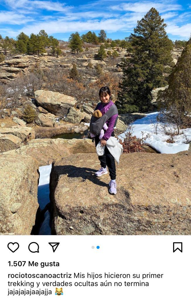 Rocío Toscano hizo trekking con sus bebés de un mes y medio