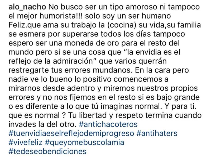 Ignacio Román se desahoga por “la envidia” de terceros