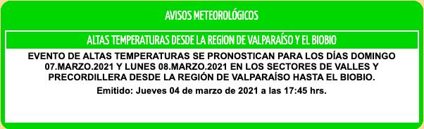 Aviso Altas temperaturas
