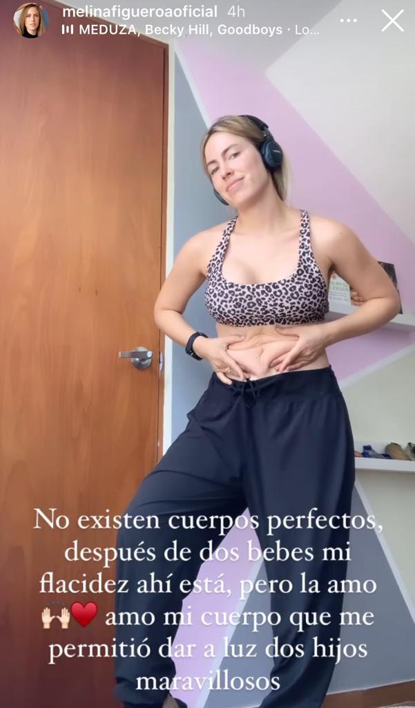 Melina Figueroa muestra su vientre actual luego de tener 2 hijos