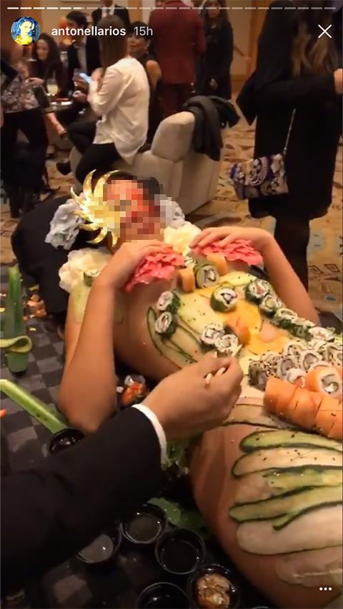 “Body sushi” en fiesta de Karol Lucero