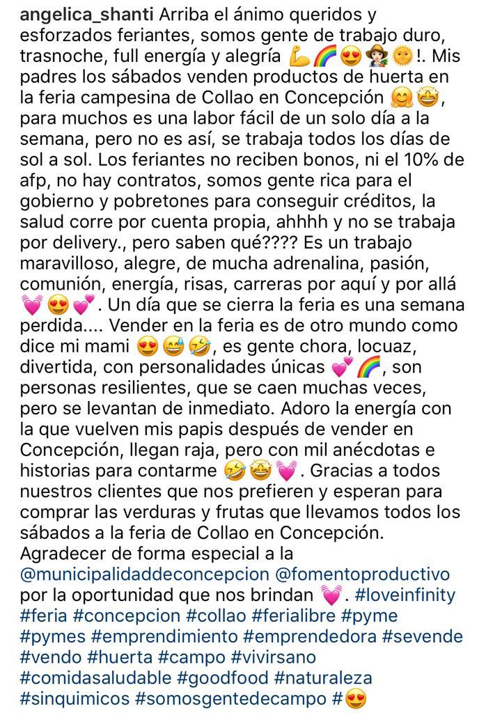 Angélica Sepúlveda homenajea a sus padres feriantes