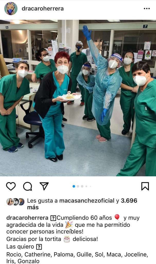 Doctora Herrera celebra su cumpleaños 60 trabajando en la UCI