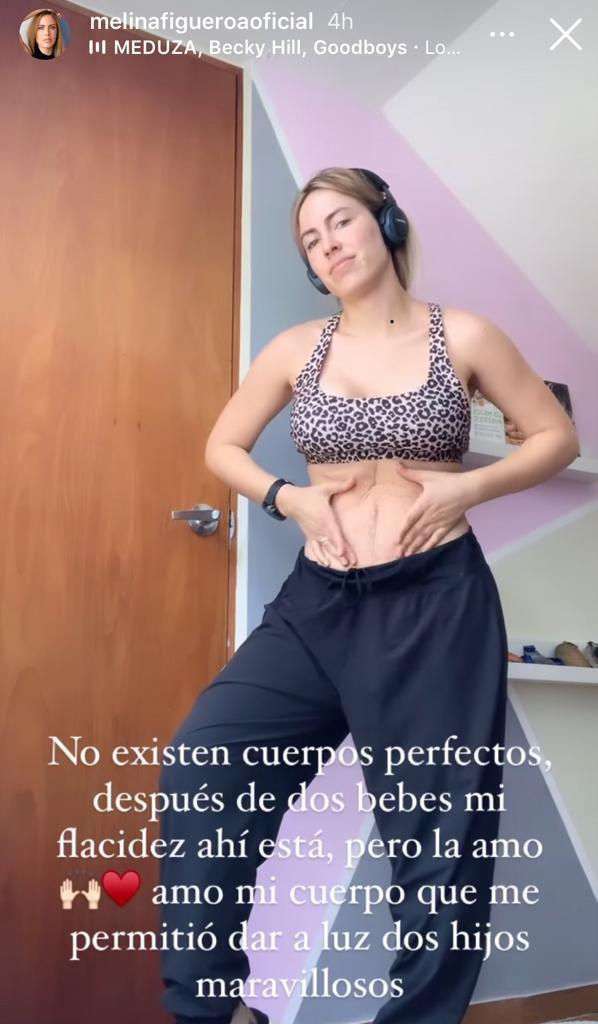 Melina Figueroa muestra su vientre actual luego de tener 2 hijos