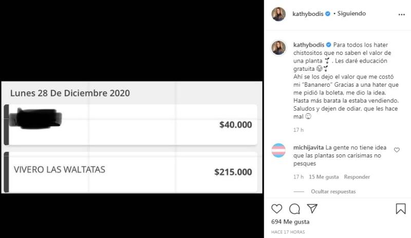 Kathy Bodis responde a burlas por vender planta a casi 200 mil pesos
