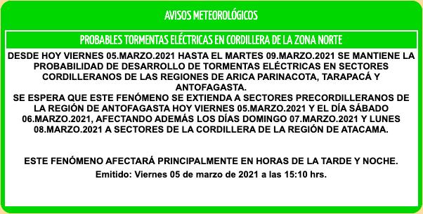 Tormentas eléctricas norte