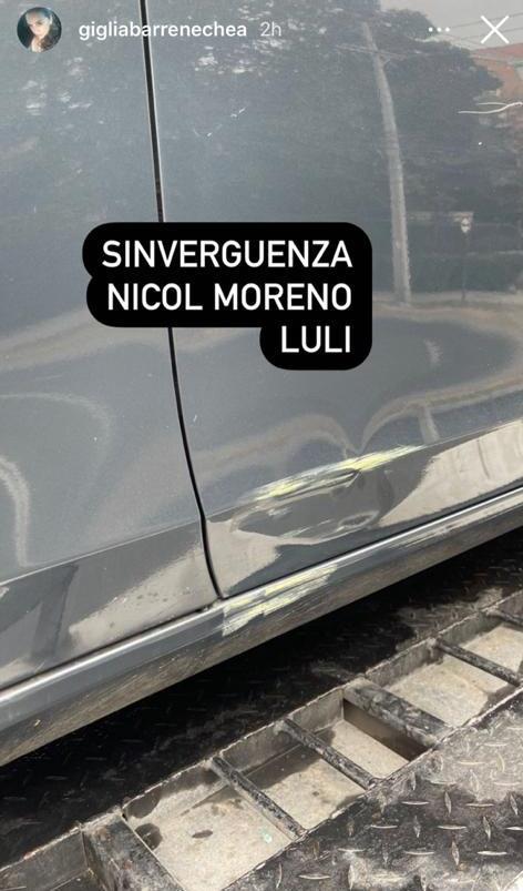 Ex amiga de Luli muestra cómo quedó auto que le prestó