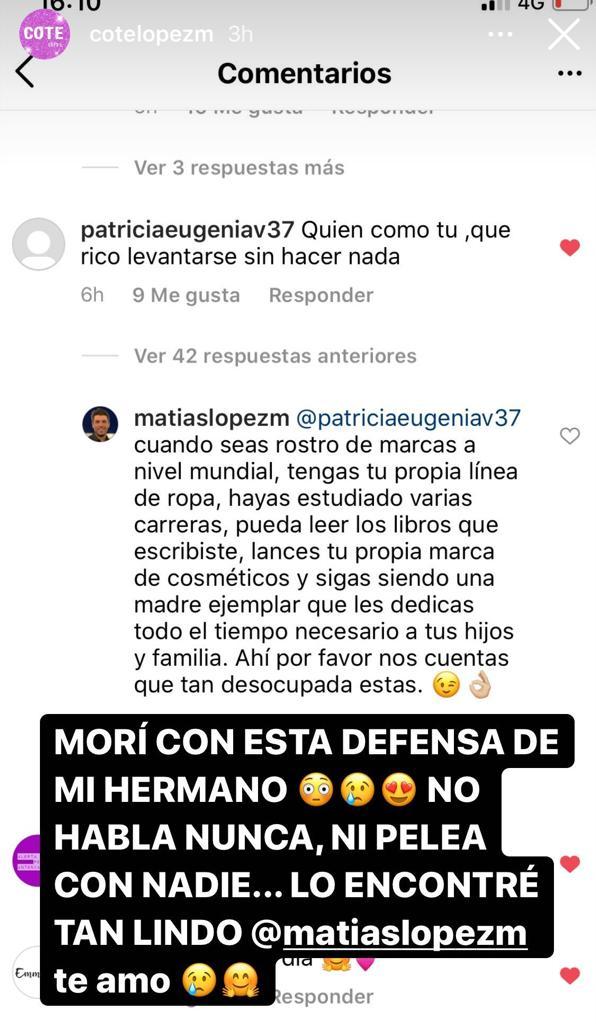 Hermano de Coté López estalla con seguidor que lo criticó