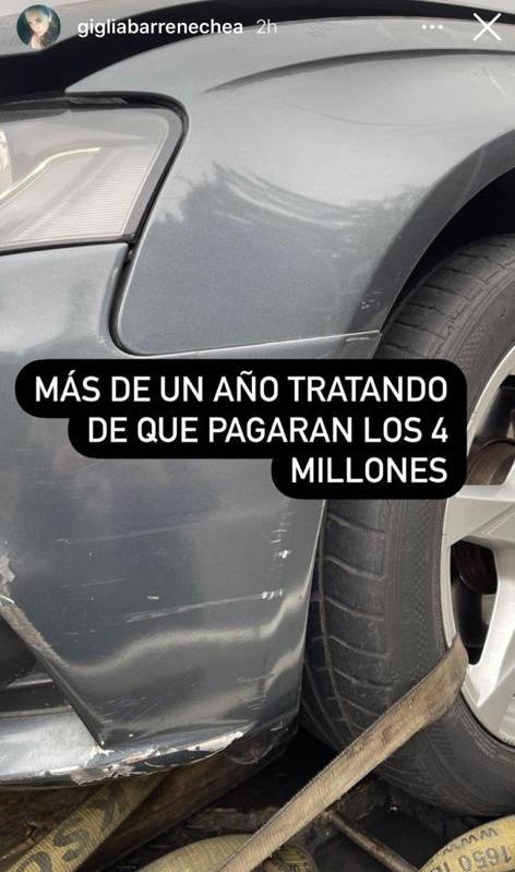 Ex amiga de Luli muestra cómo quedó auto que le prestó