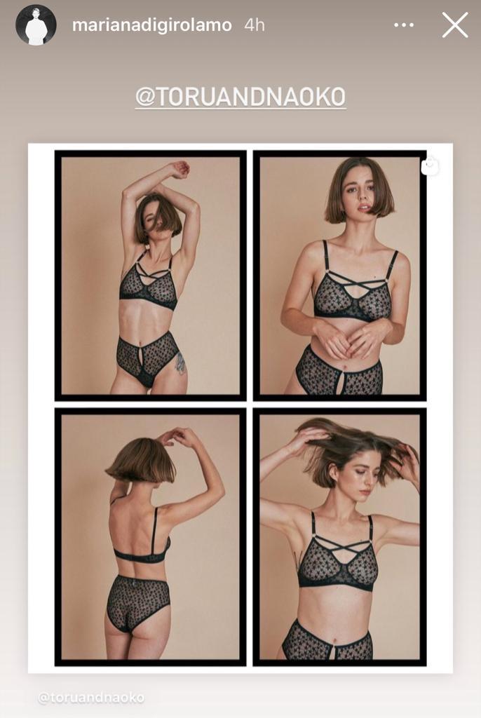 Mariana Di Girolamo se luce como modelo de lencería