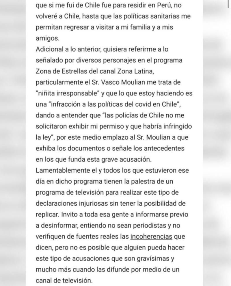 Cata Vallejos explica su polémico viaje al extranjero