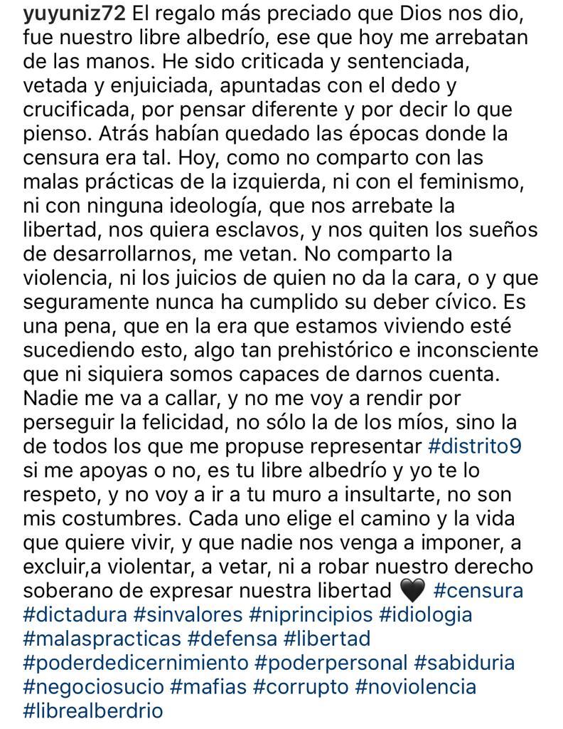 “Nadie me va a callar”: El descargo de Yuyuniz Navas tras críticas