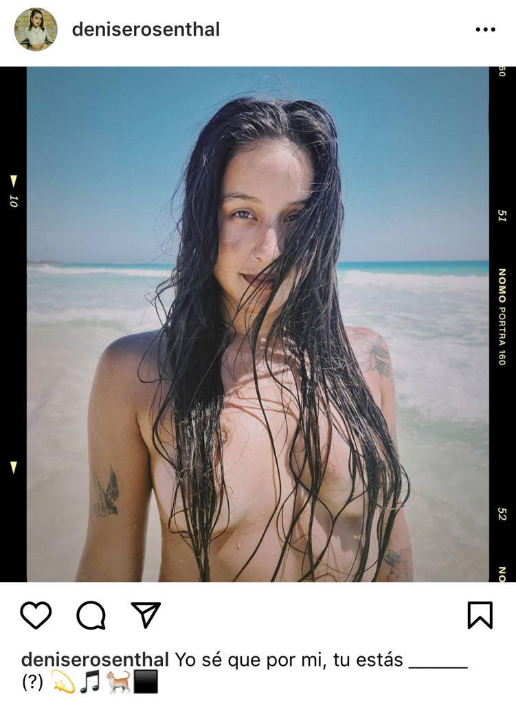 Denise Rosenthal sorprende con elegante desnudo en la playa