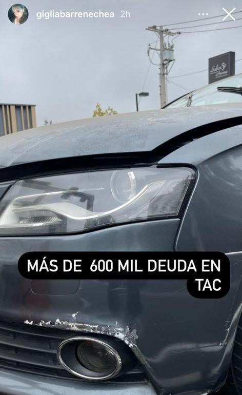 Ex amiga de Luli muestra cómo quedó auto que le prestó