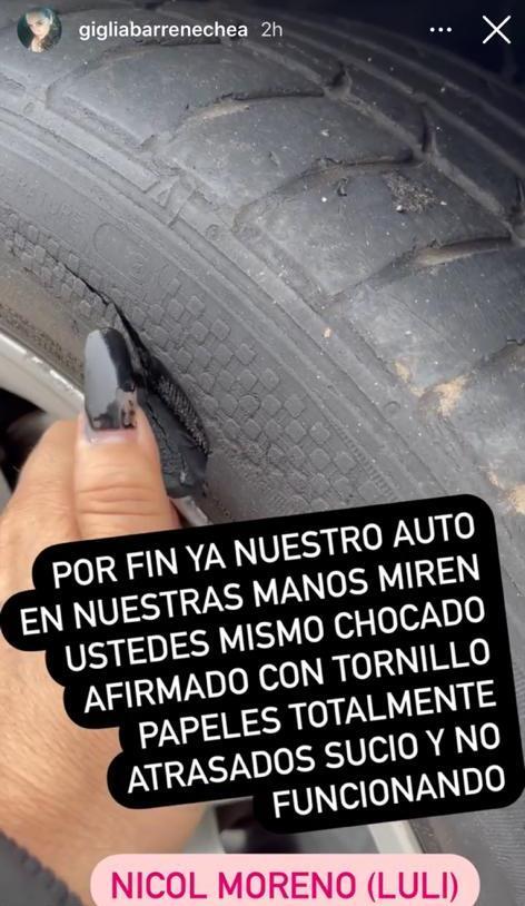 Ex amiga de Luli muestra cómo quedó auto que le prestó