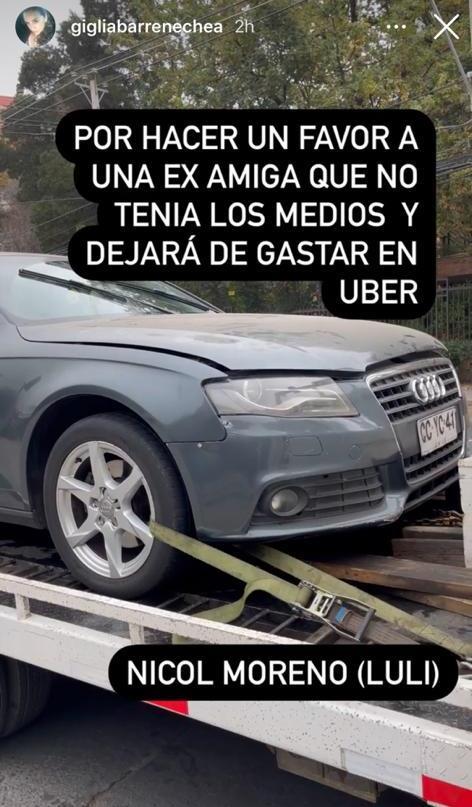Ex amiga de Luli muestra cómo quedó auto que le prestó