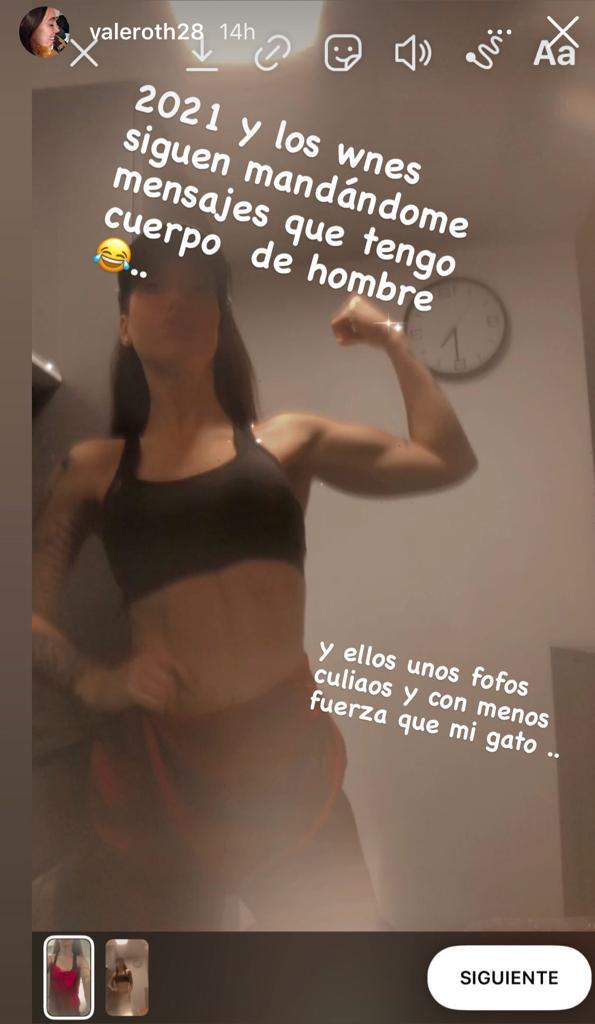 Vale Roth revela ataques de hombres por su trabajado físico