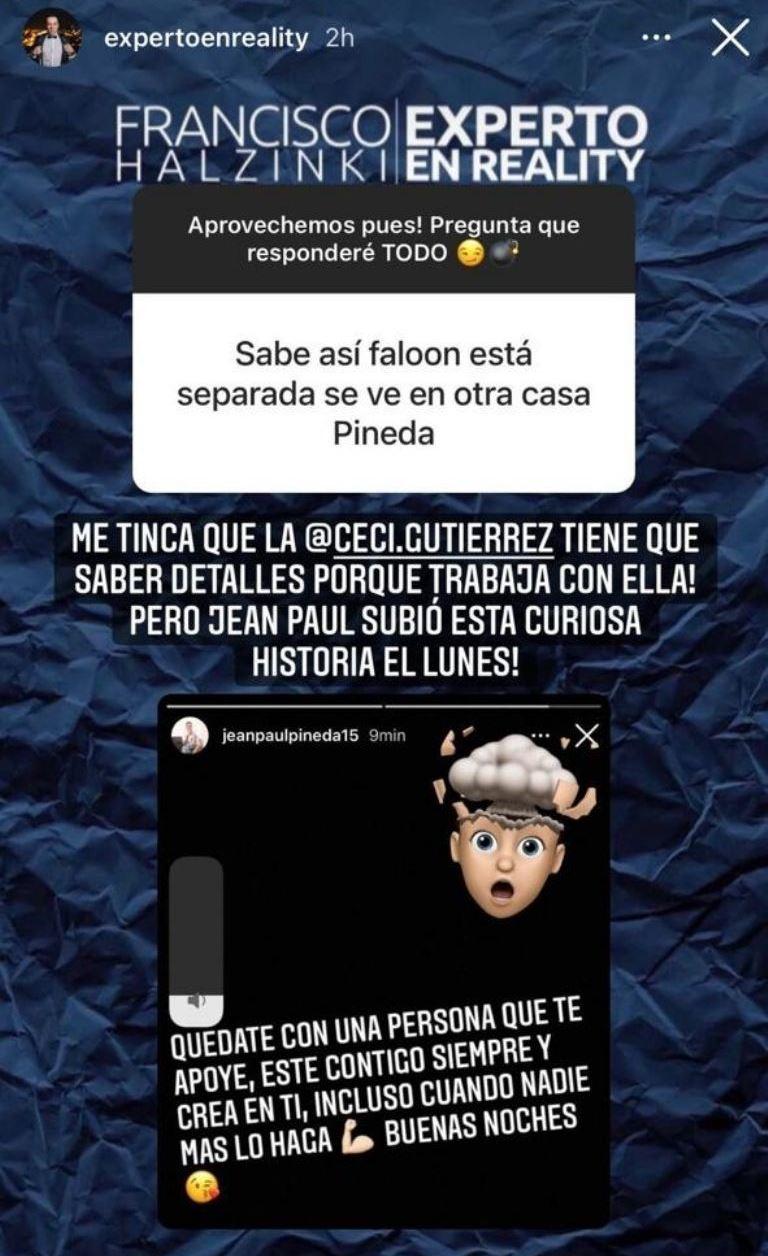 Surgen rumores de quiebre entre Faloon Larraguibel y Jean Paul Pineda