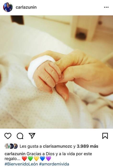Carla Zunino confirma nacimiento de hijo con tierna postal
