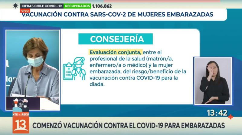 Consejería a embarazadas por vacuna covid