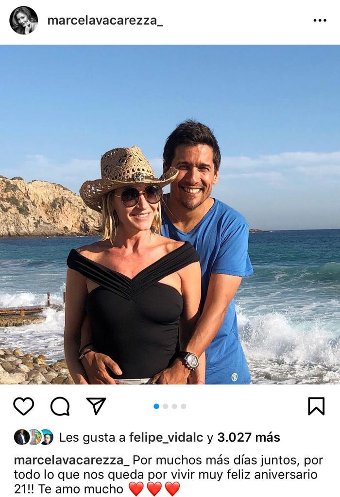 Marcela Vacarezza y Rafa Araneda celebran 21 años de matrimonio