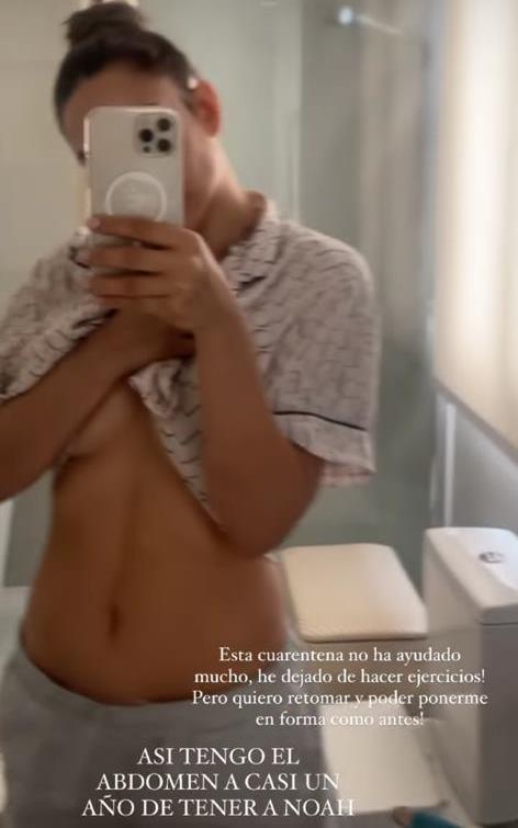 Lisandra Silva enseña su vientre sin filtro en el baño de su casa