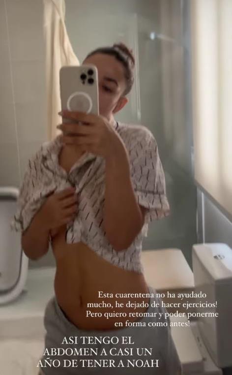 Lisandra Silva enseña su vientre sin filtro en el baño de su casa