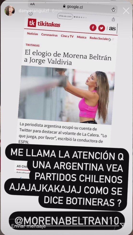 Daniela Aránguiz ataca a periodista por tuit sobre su marido