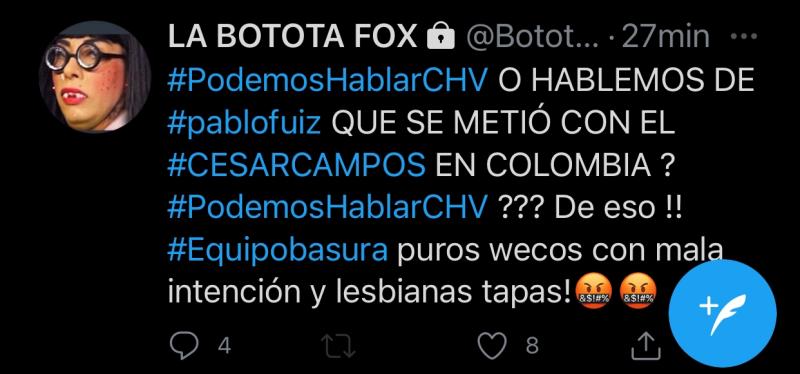 Botota Fox revela supuesto romance entre César Campos y Pablo Ruiz