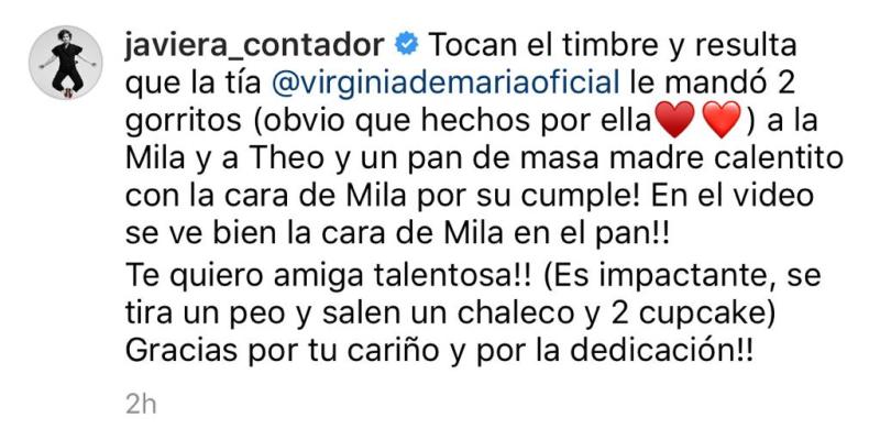 Virginia de María sorprende con regalo para hija de Javiera Contador