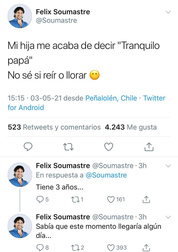 Félix Soumastre se vuelve viral por anécdota con su hija de 3 años