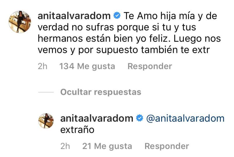 Angie Alvarado no ve a su madre hace dos años