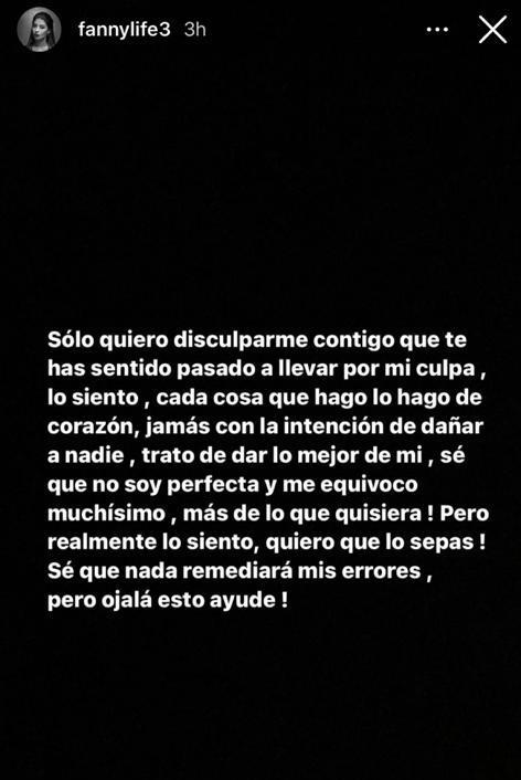 “No soy perfecta”: Fanny Cuevas sorprende con disculpas públicas