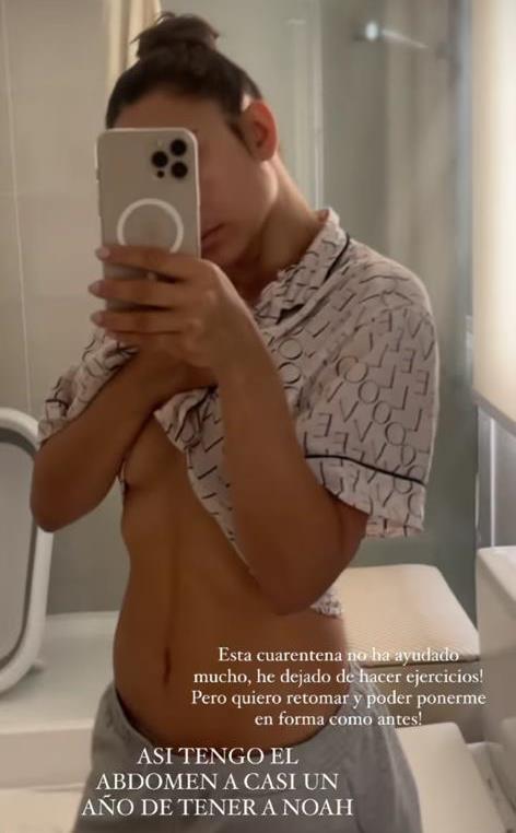 Lisandra Silva enseña su vientre sin filtro en el baño de su casa