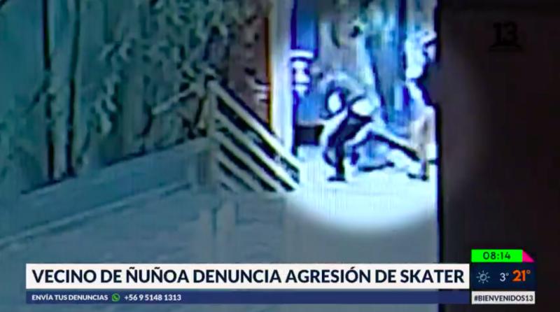 Vecino de Ñuñoa denuncia agresión de skater