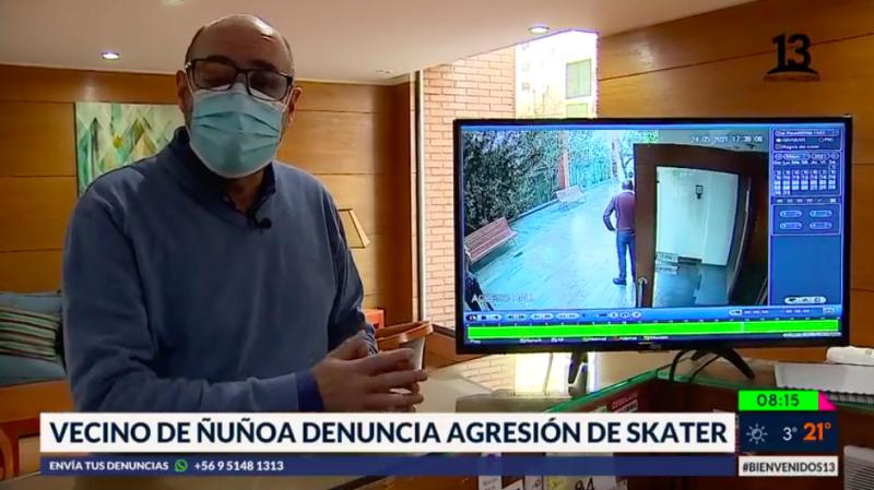 Vecino de Ñuñoa denuncia agresión de skater