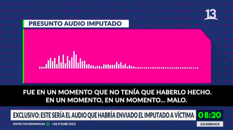Revelan audio que imputado le habría enviado a la víctima
